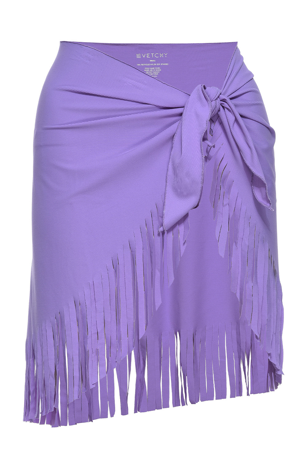 Lilac Sarong on white background front view.
