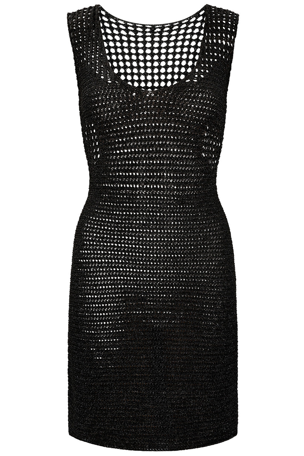 black crochet mini dress Penelope Black Crochet Mini Dress