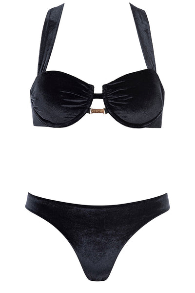 Mayan Bikini Black Velvet Set