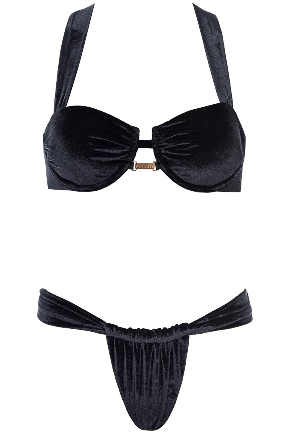 Mayan Bikini Black Velvet Set