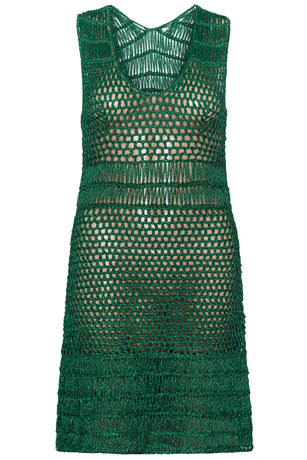 green crochet dress Hunter Hand 31 waist 1970's Green Crochet Dress