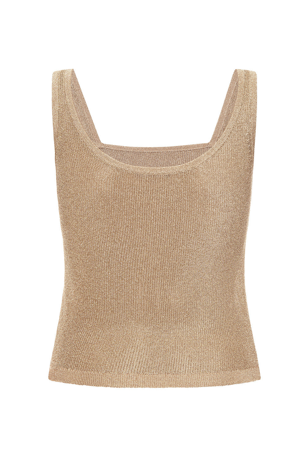 Back view of the Gold Crochet Top Vest on a white background