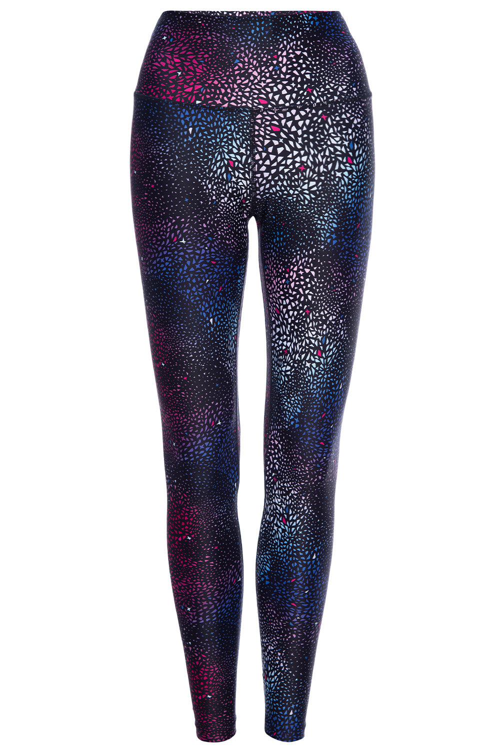 Soho Galaxy active legging on white background front view.