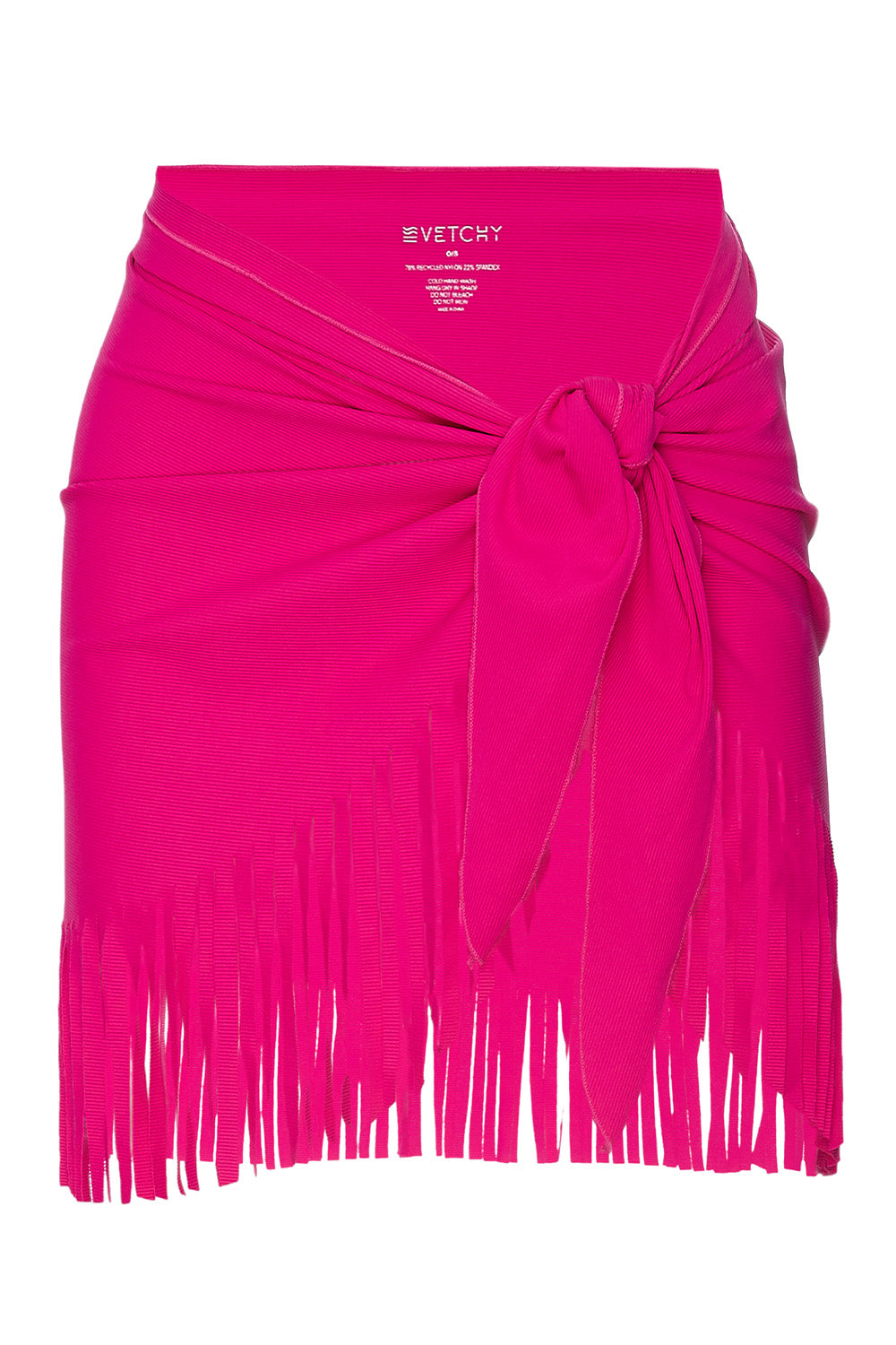 Front view of the Magenta Ribbed Sarong on a white background