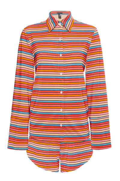 Front view of the Raya Stripes Shirt & Short on a white background