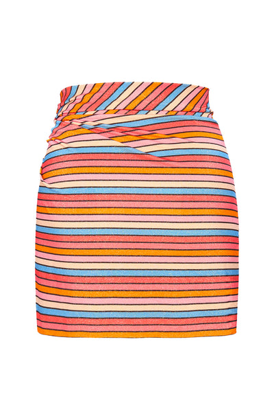 Back view of the Sunset Stripe Skirt on a white background