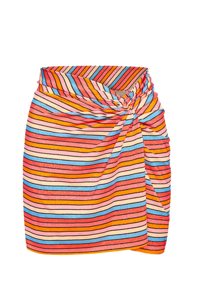 Front view of the Sunset Stripe Skirt on a white background