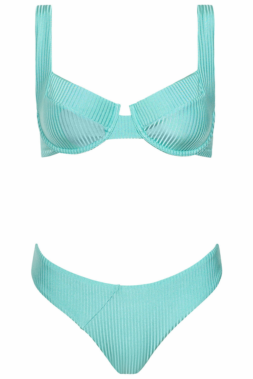 Laguna Bikini Seafoam Ribbed Set