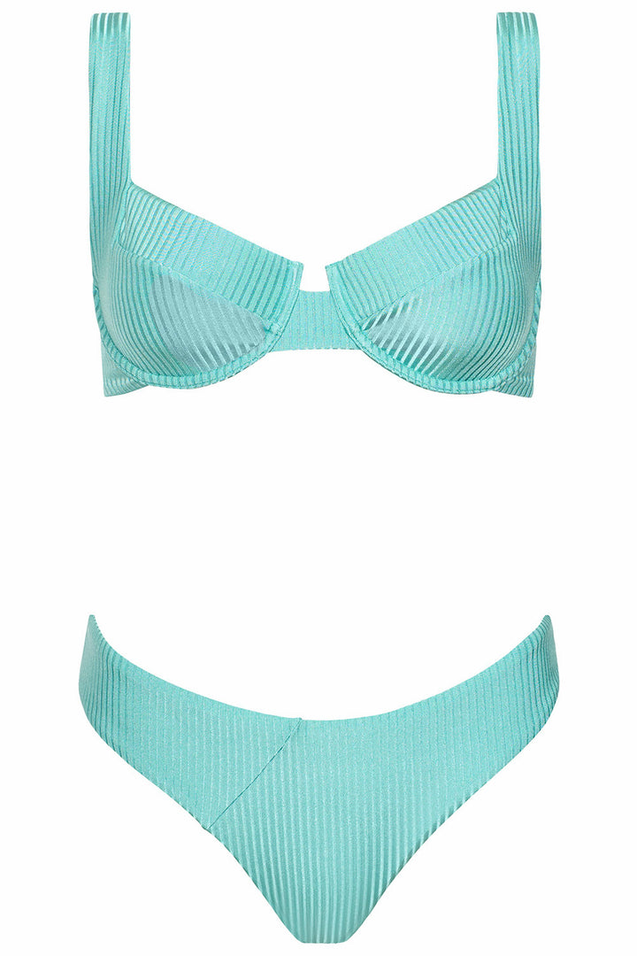 Laguna Bikini Seafoam Ribbed Set – VETCHY