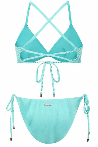 Portofino Bikini Seafoam Ribbed Set