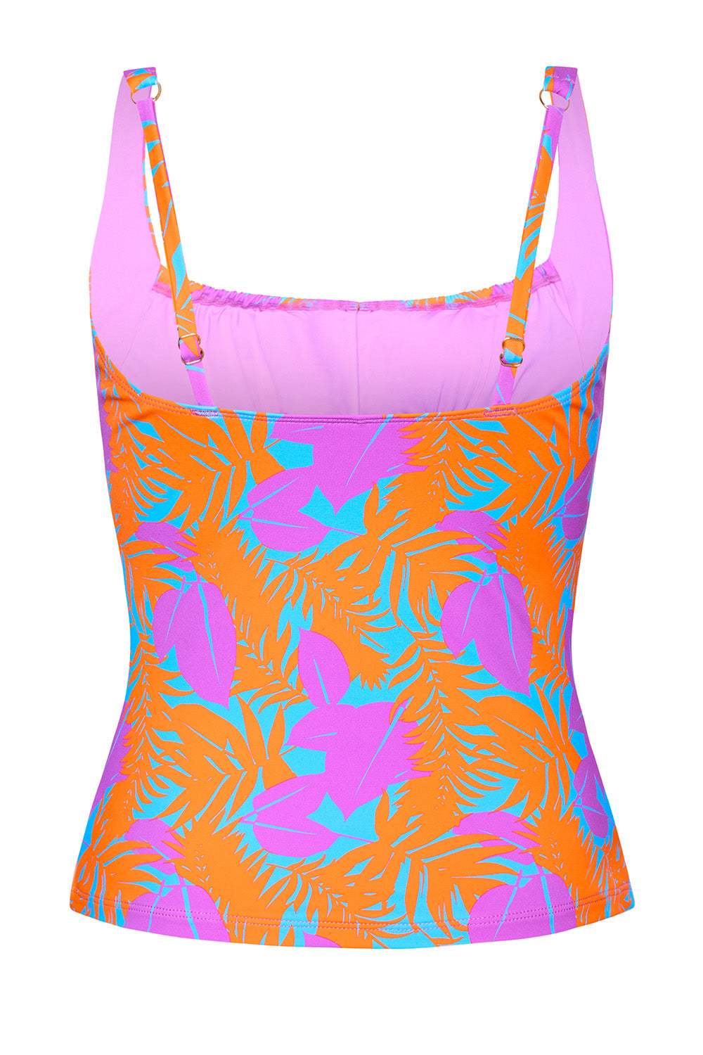 Back view of the Tropical Tankini Top on a white background