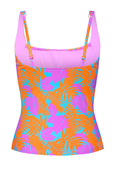 Back view of the Tropical Tankini Top on a white background