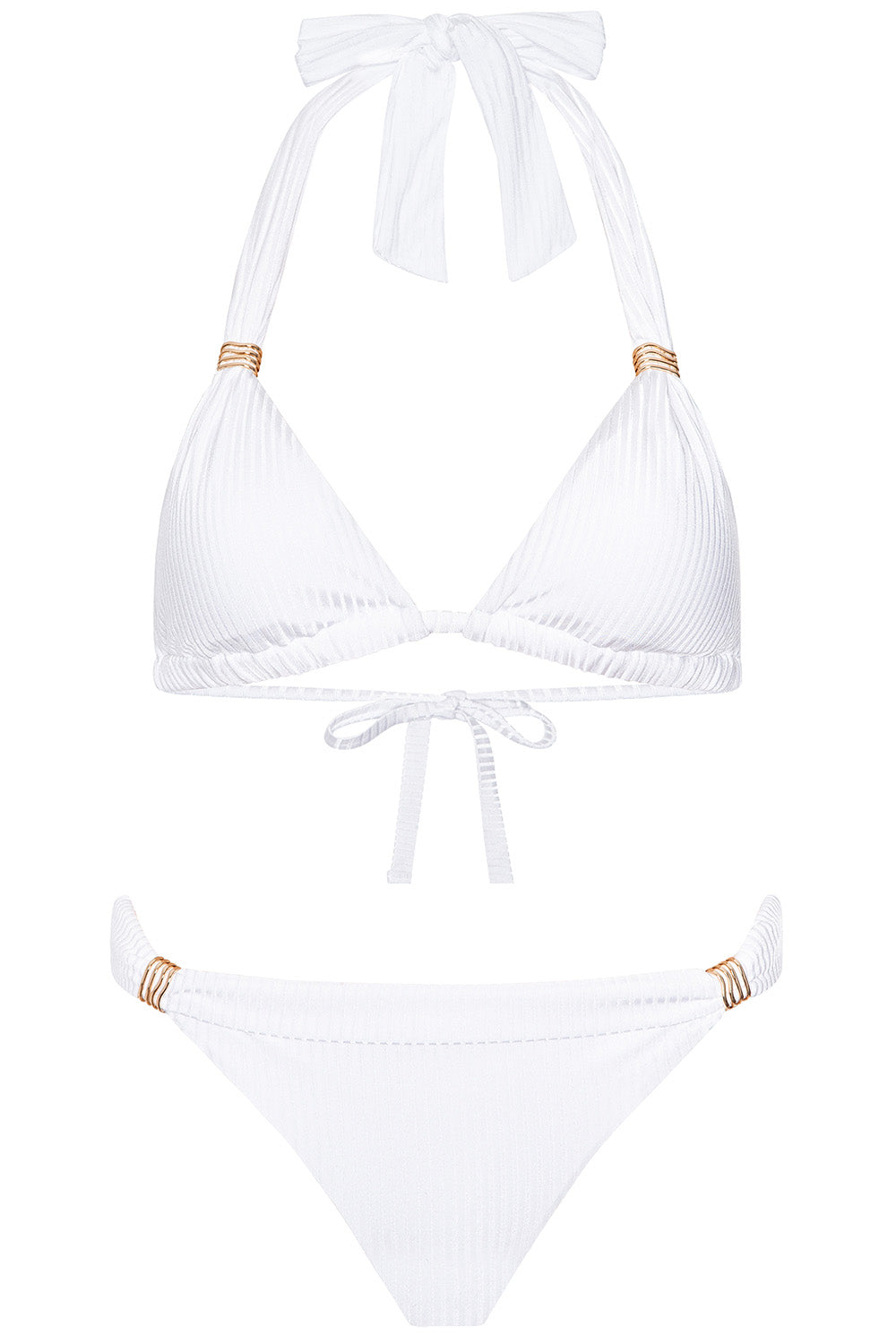 Malta Bikini White Ribbed Set – VETCHY