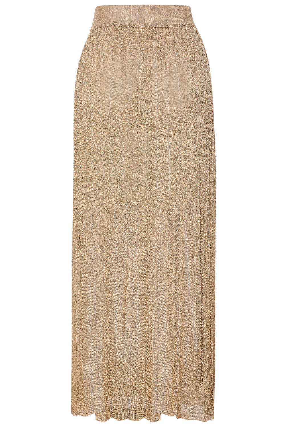 Back view of the Bronze Metallic Skirt on a white background