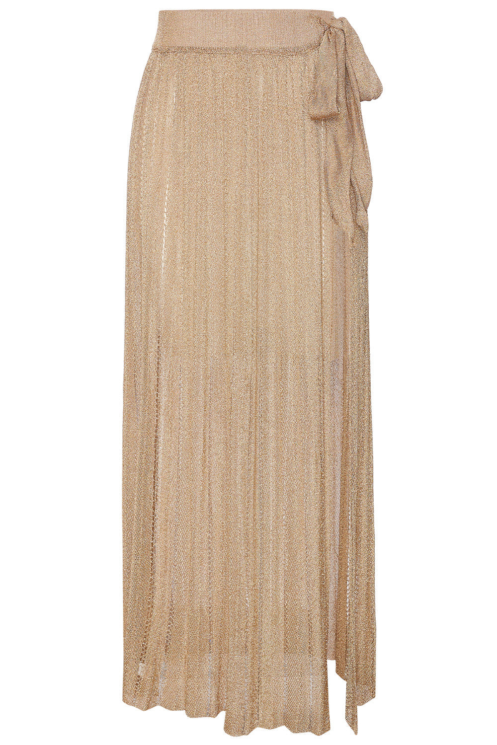 Front view of the Bronze Metallic Skirt on a white background