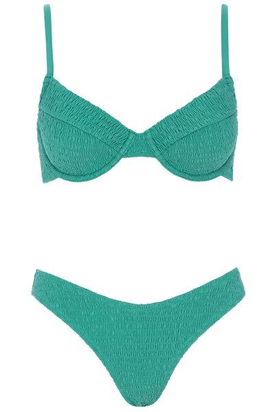 The Cabo bikini green set on a white background front view.