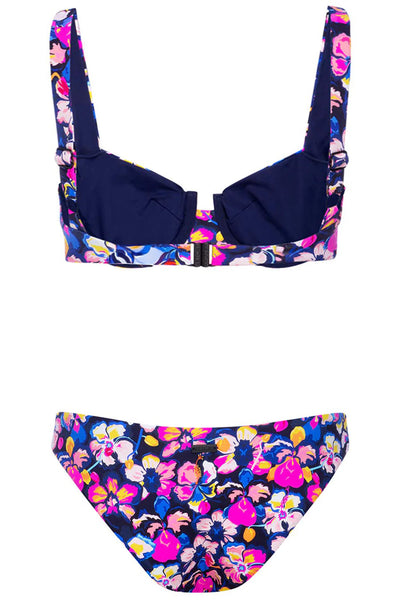 Laguna Bikini Orchid Set on white background back view.