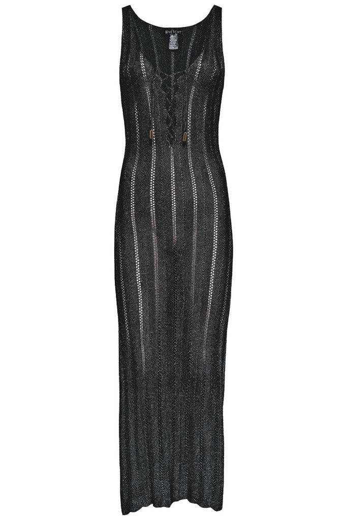 Black-metallic-dress-