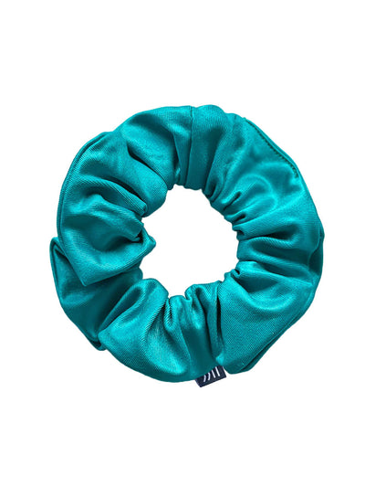 Teal Scrunchie on white background.