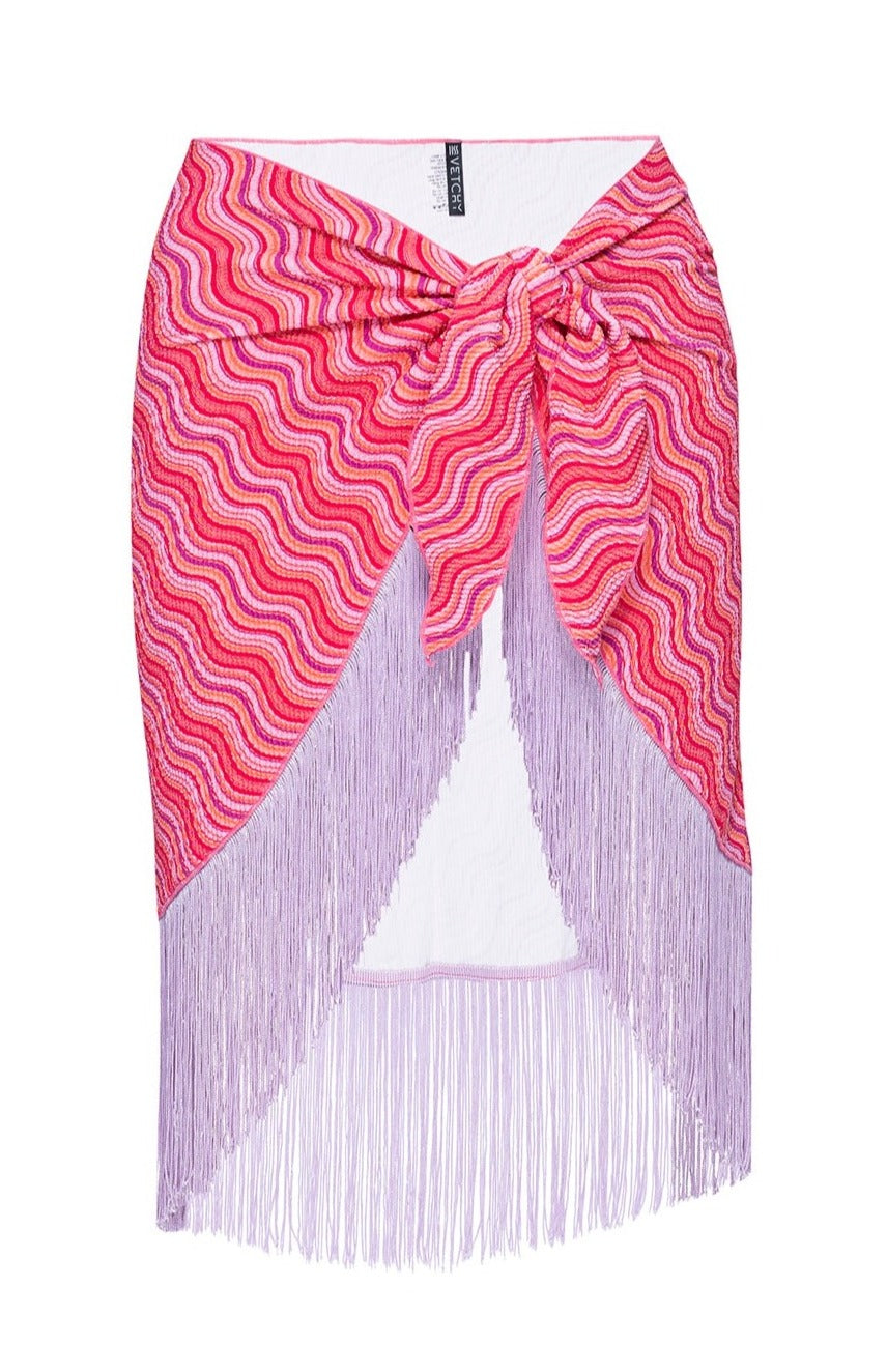 Wavy Sarong on white background front view.