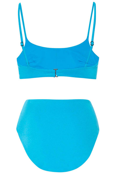 Pool Party Bikini Blue Set on a white background back view.