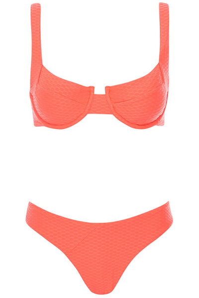 Laguna Bikini Orange Set on white background front view.