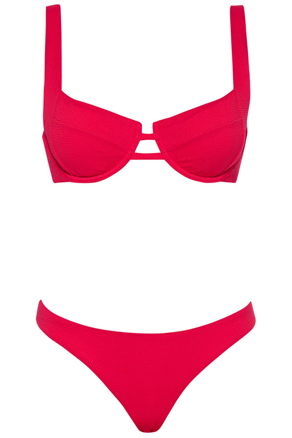 Margarita Bikini Red Set on white background front view.