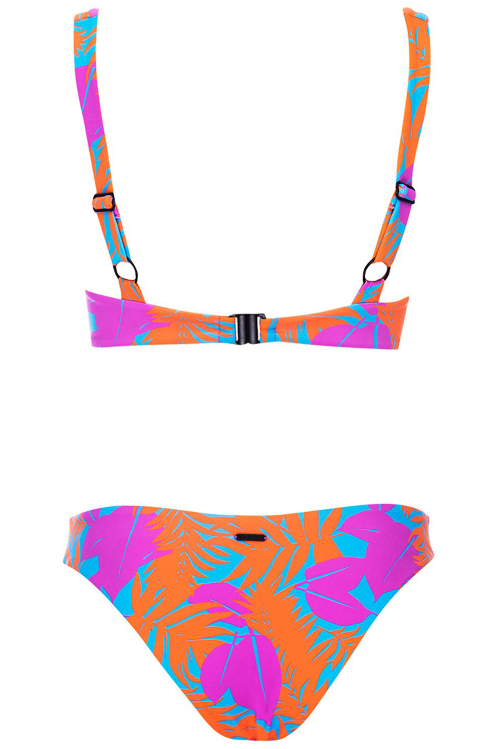 Back view of the  Laguna Bikini Tropical Set. The top wear has adjustable shoulder straps at the back. 