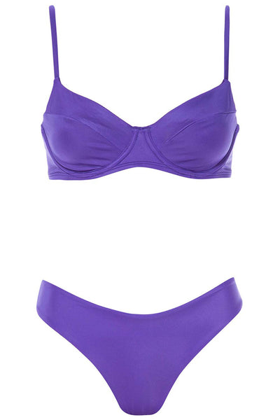 Destin Bikini Violet Set on white background front view.